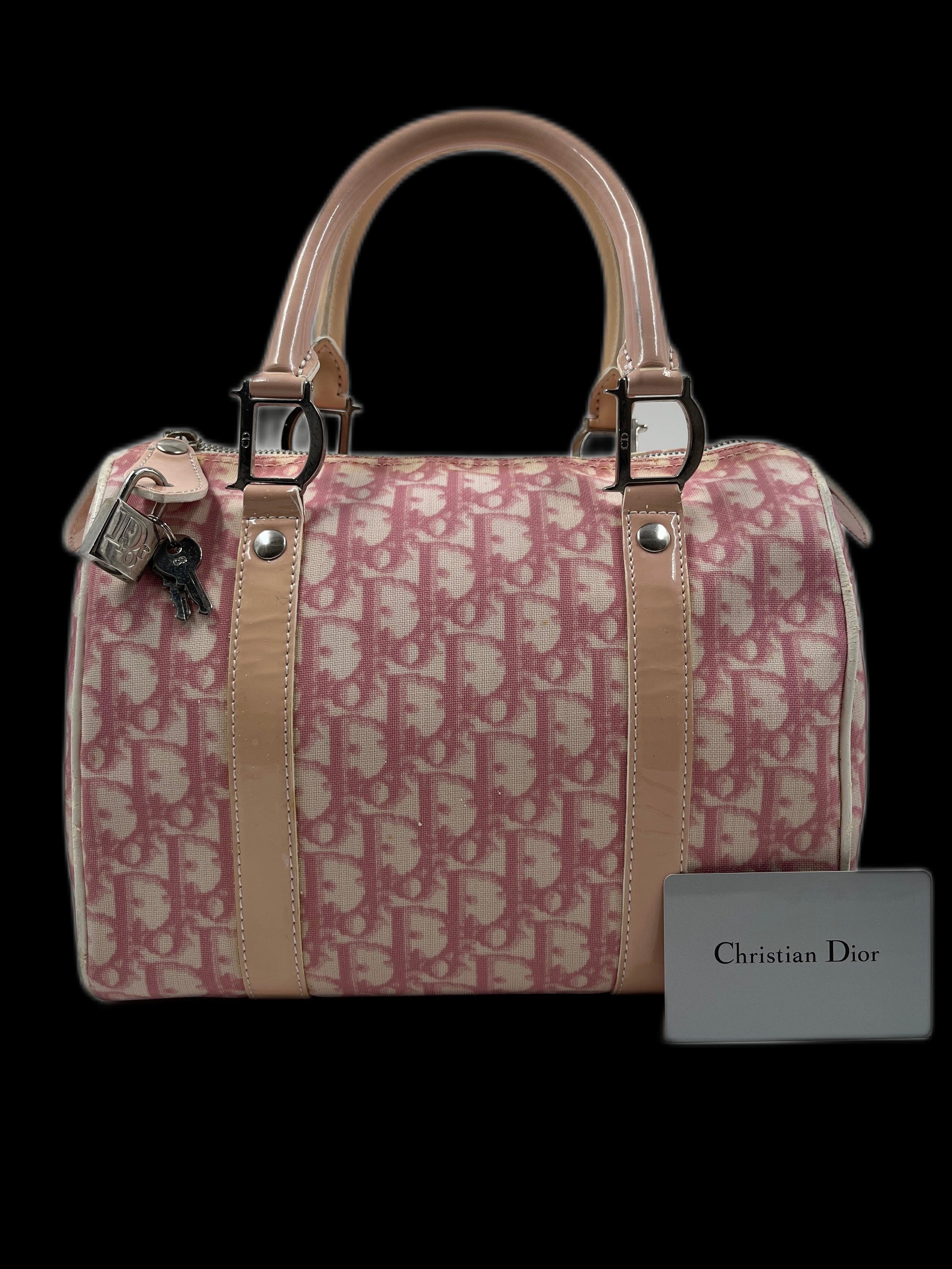 Pink Coated Canvas Dior Bowling Bag rewearvintage