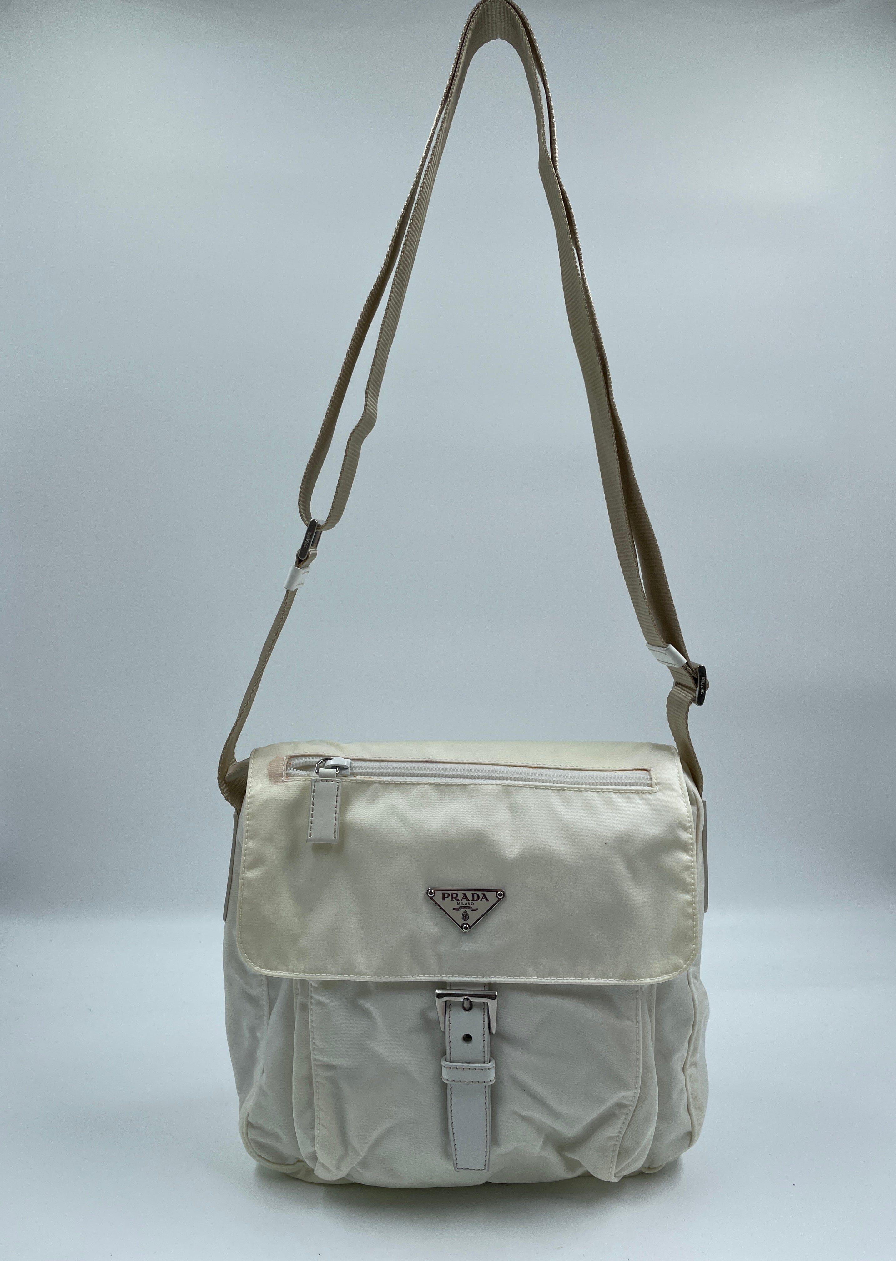 White Nylon Prada Small Messenger Bag – rewear-vintage
