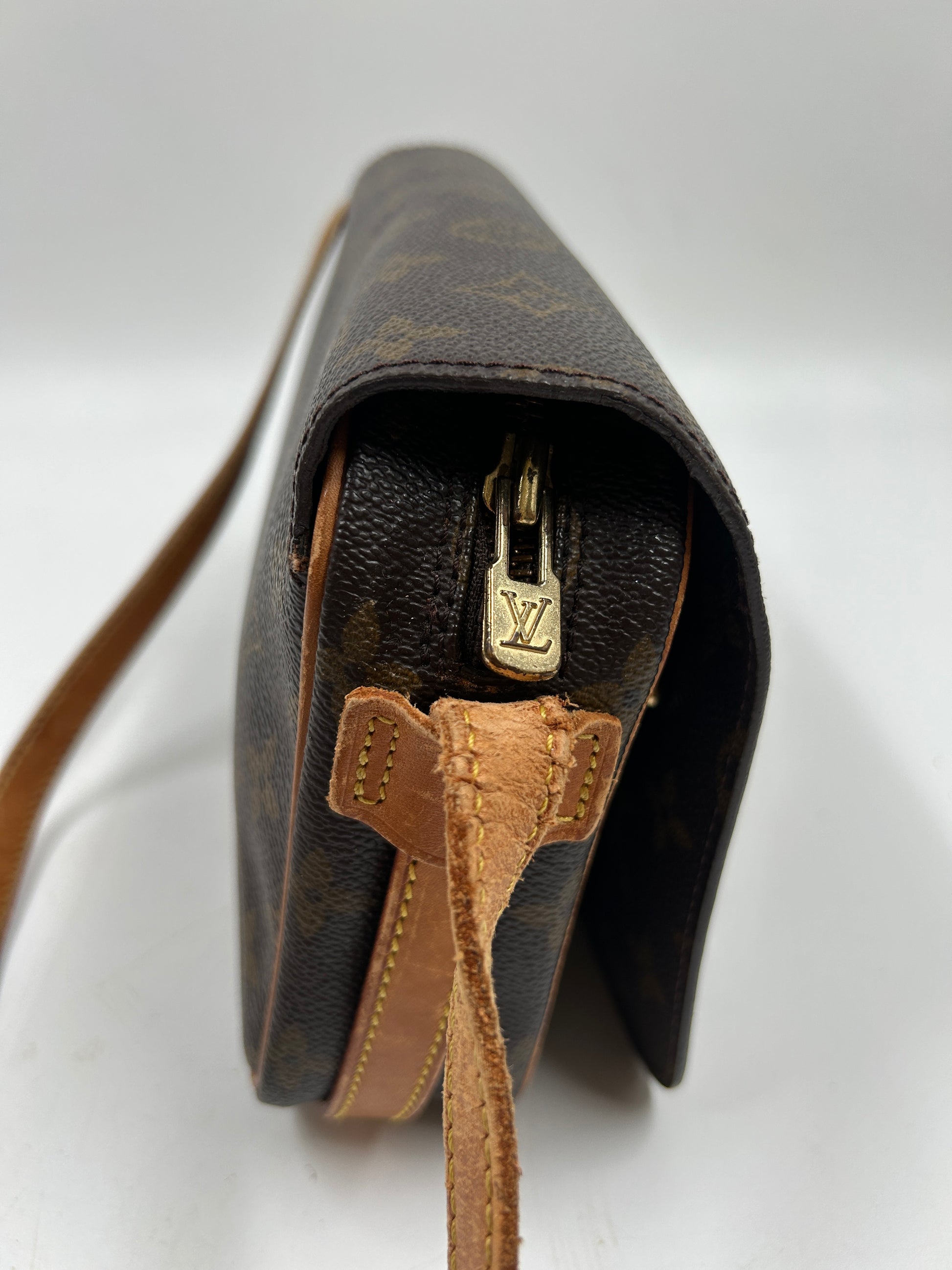 Brown Coated Canvas Louis Vuitton Saint Germain PM Leather ref