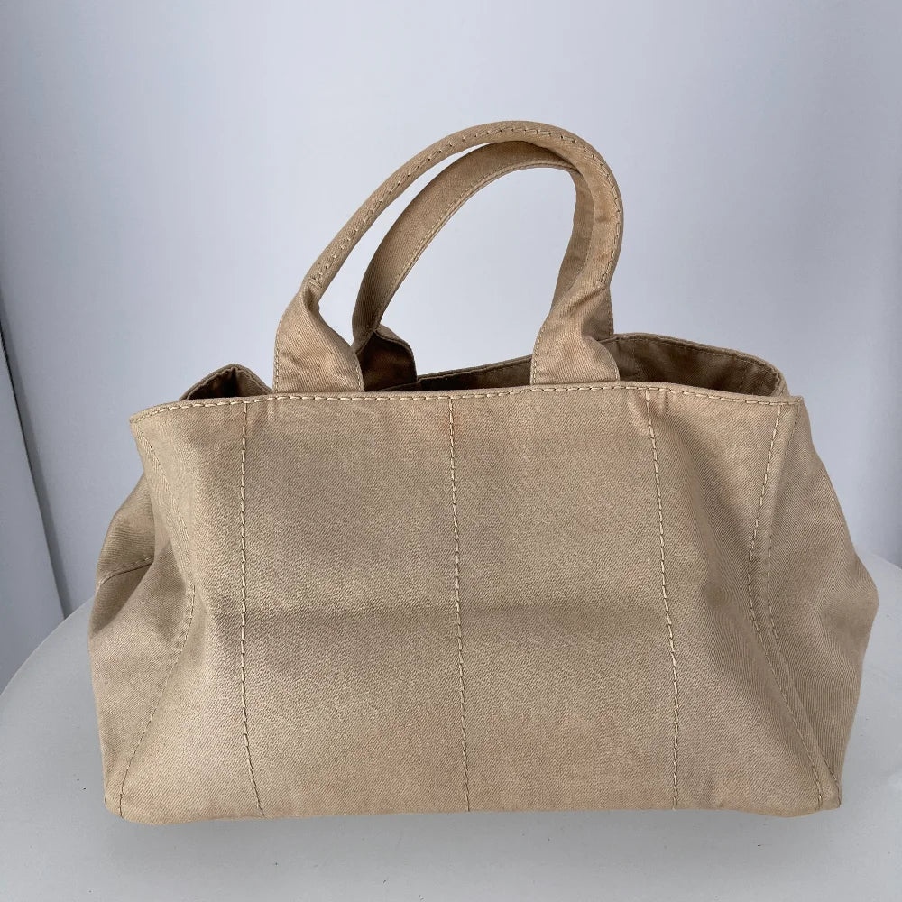 Prada Tobacco Canapa Shopping Tote 