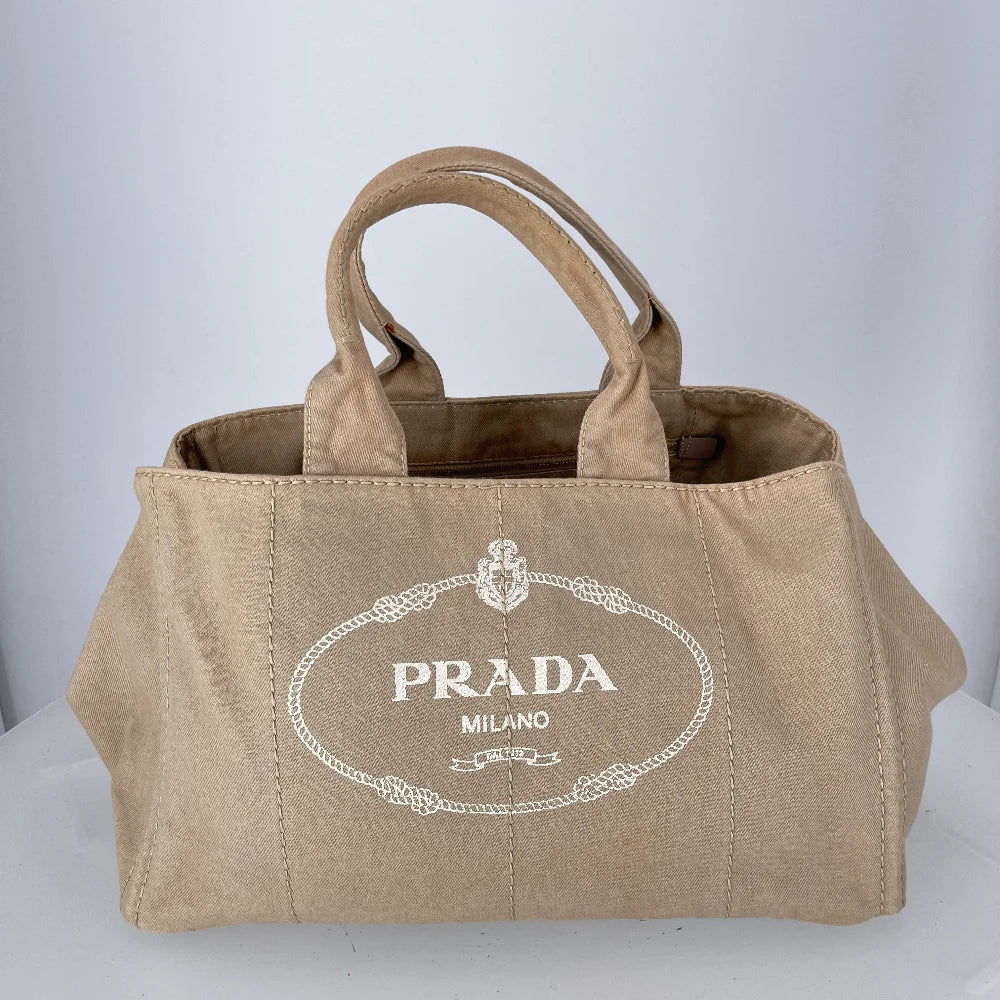 Prada Vintage - Canapa Canvas Tote Bag - Brown Beige - Leather Handbag -  Luxury High Quality - Avvenice