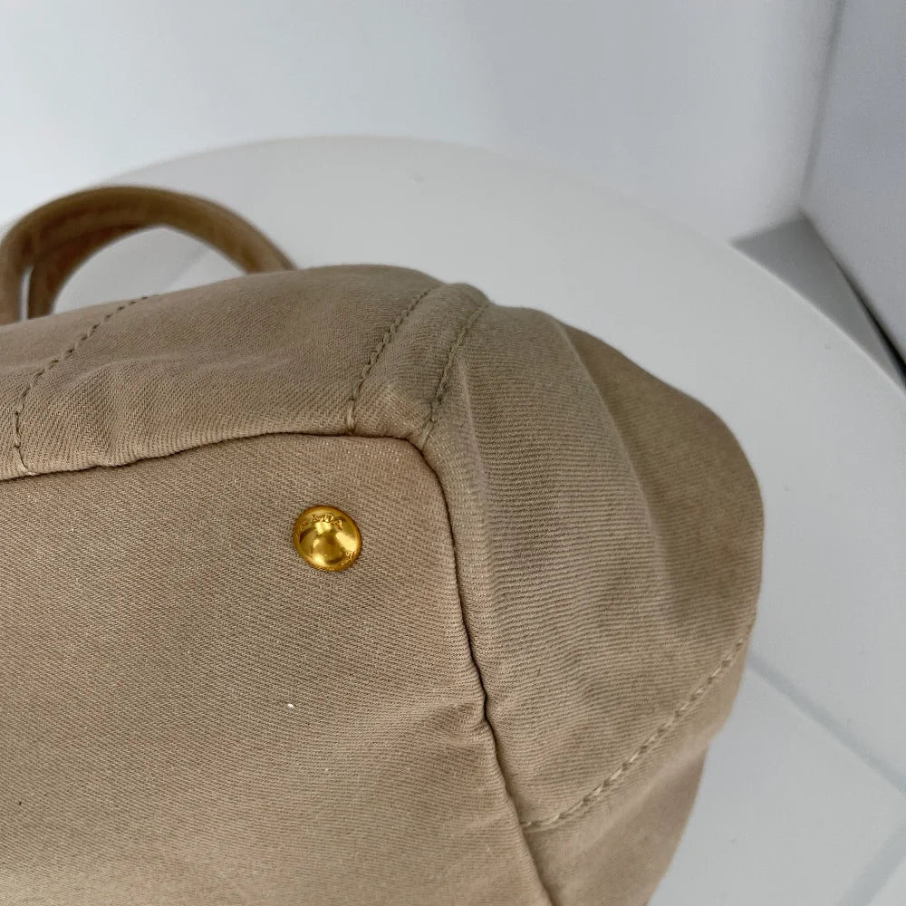 Prada Vintage - Canapa Canvas Tote Bag - Brown Beige - Leather Handbag -  Luxury High Quality - Avvenice